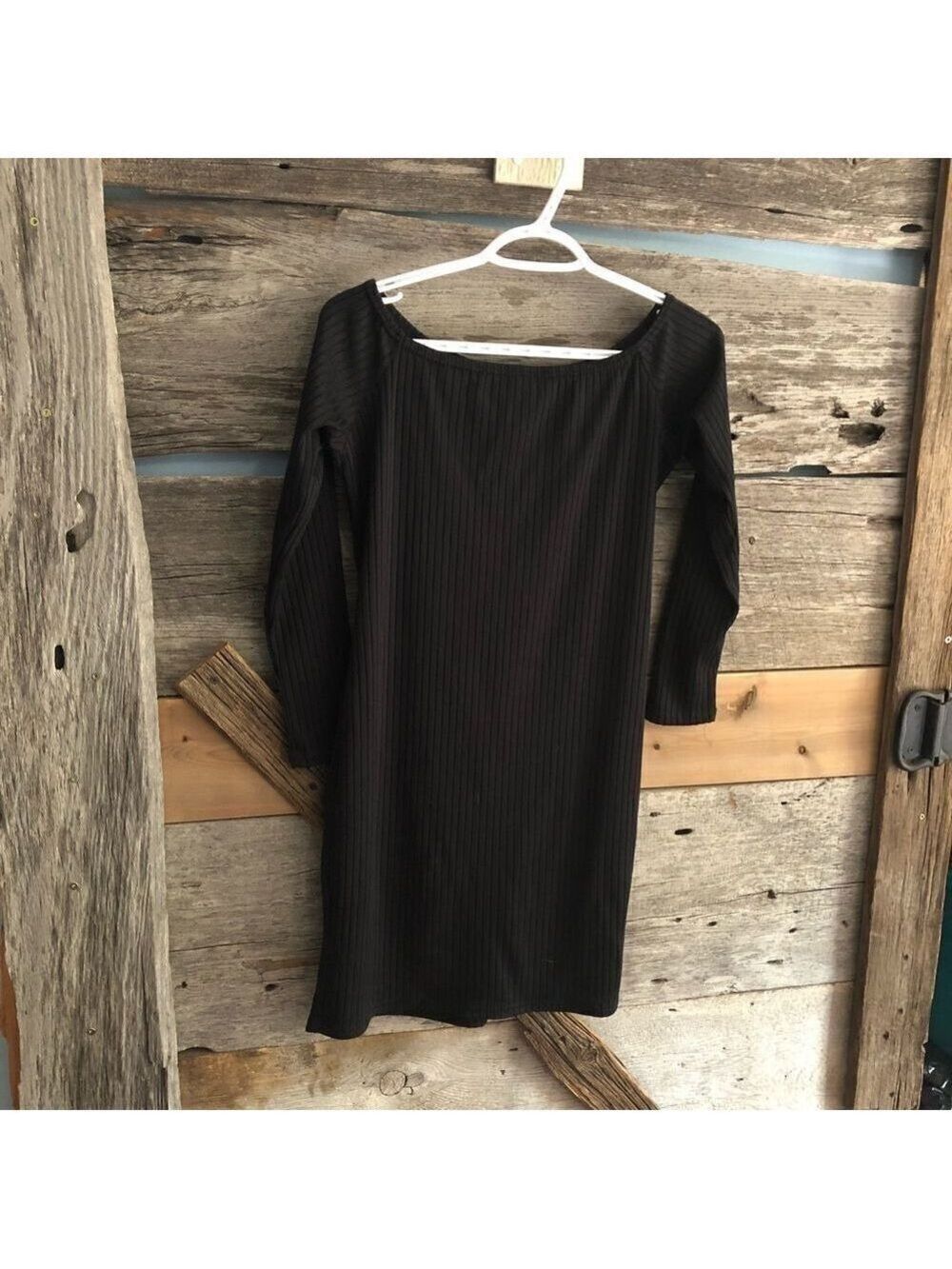 Atmosphere Size 10 Black, Ribbed, Elastic Neckline Dress